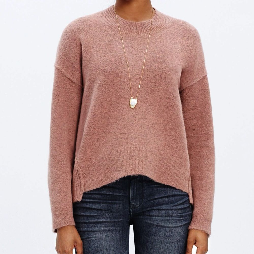 Madewell Women's Sweater Size XS Connection Wool Blend in Warm Dusty Rose Blush